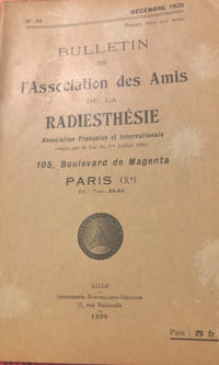 BULLETIN DE L’ASSOCIATION DES AMIS DE LA RADIESTHESIE .
N° 35- DECEMBRE 1935.
