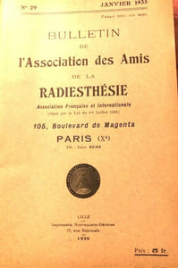 BULLETIN DE L’ASSOCIATION DES AMIS DE LA RADIESTHESIE . 
N° 29 -  JANVIER  1935.