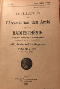 BULLETIN DE L’ASSOCIATION DES AMIS DE LA RADIESTHESIE . 
N° 30 -FEVRIER 1935.
