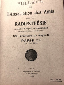 BULLETIN DE L’ASSOCIATION DES AMIS DE LA RADIESTHESIE . 

N° 36 - JANVIER 1936. 
