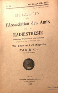 BULLETIN DE L’ASSOCIATION DES AMIS DE LA RADIESTHESIE .
N° 31 - MARS -AVRIL 1935.  