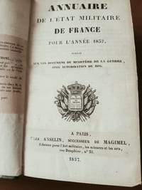 ANNUAIRE DE  L’ETAT MILITAIRE DE FRANCE POUR L’ANNEE 1837.

