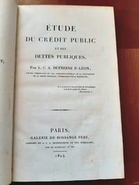 ETUDE DU CREDIT PUBLIC ET DES DETTES PUBLIQUES.
 