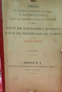 PROJET DE  DERIVATION ET UTILISATION DE LA SOURCE DE FONTAINE-L'EVÊQUE ET DES EAUX DISPONIBLES DU BASSIIN DU VERDON 
AVANT-PROJET DE  DERIVATION ET UTILISATION DE LA SOURCE DE FONTAINE-L'EVÊQUE ET DES EAUX DISPONIBLES DU BASSIIN DU VERDON
