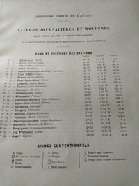 ATLAS METEOROLOGIQUE POUR L'ANNEE 1907 d'après vingt-quatre stations françaises.