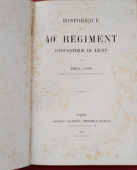 Historique du 40e régiment d'infanterie de ligne.