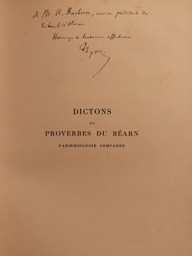 Dictons et proverbes du Béarn. Paroemiologie comparée par V[astin] Lespy, seconde édition revue, corrigée et augmentée, Pau 1892.. Jean-Désiré Vastin, ...