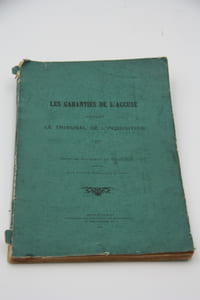 Les garanties de l'accusé devant le tribunal de l'inquisition . Thèse de doctorat de théologie présentée à la faculté catholique de Lyon, Saint-Etienne, 1911