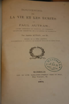 Quatre recueils factices de fascicules de Biographies marseillaises , regroupées par l'avocat Cresp.. Pierre-Philippe Cresp (1788-1869), Juriste, ...