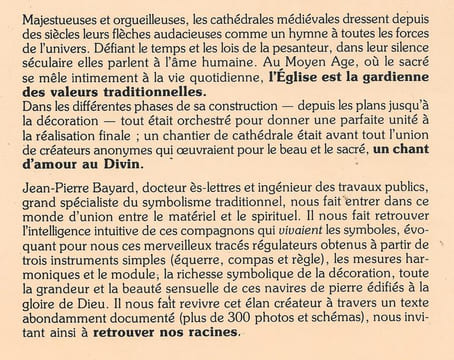 La Tradition cachée des cathédrales Du symbolisme médiéval à la réalisation architecturale. Jean-Pierre Bayard