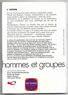 L'idée psychanalytique dans une maison d'enfants - Cinq ans d'écoute éducative - L'école des Samuels 1965-1970. Xavier Audouard