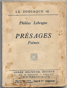 Présages - Poèmes. Philéas Lebesgue