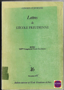 Lettres de l'Ecole Freudienne n°16 - Rome VIIe congrès de l'Ecole Freudienne. Collectif