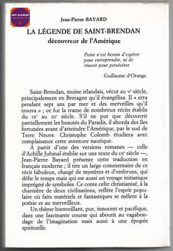 La légende de Saint Brandan découvreur de l'Amérique. Jean-Pierre Bayard