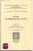 Hautes Etudes du monde gréco-romain 3 - Notes de philologie latine. Alfred Ernout