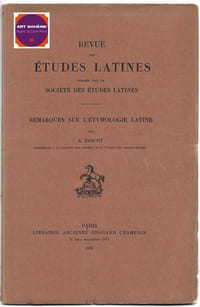 Revue des études latines - Remarques sur l'étymologie latine