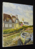 Huile sur toile originale de Vaubourg : Barque et maisons côtières. Vaubourg Paul