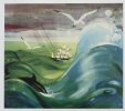 Illustration de Jean-Adrien Mercier : Navire dans une mer agitée (Le Rêve de Jean-François). Mercier Jean-Adrien