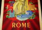 Affiche ancienne Air France illustrée par Plaquet (1949) : Rome. Plaquet
