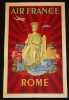 Affiche ancienne Air France illustrée par Plaquet (1949) : Rome. Plaquet