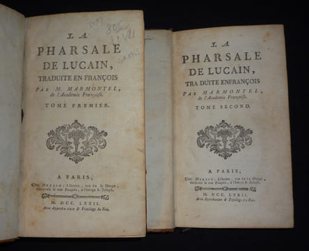 La Pharsale de Lucain, traduite en françois par M. Marmontel, de l'Académie Françoise (2 volumes). Lucain