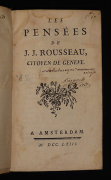 Les Pensées de J.-J. Rousseau, citoyen de Genève. Rousseau Jean-Jacques