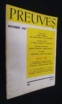 Preuves. n°153. Novembre 1963. Bondy François,Carat Jacques,Favrod Charles-Henri,Fontaine François,Gallois Pierre,Lévy Yves,Löwenthal Richard,Reynaud ...