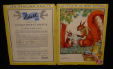 Protège-cahier publicitaire de Lorioux : Parfums Edith - La toilette de bébé écureuil. Lorioux