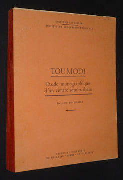 Toumodi : Etude monographique d'un centre semi-urbain. Bettignies J. de