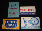 Lot de 4 buvards publicitaires : Eaux de Vichy - Evian - Vittel. Collectif