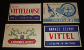 Lot de 4 buvards publicitaires : Eaux et sirops - Vittel - Vichy - L'Héritier Guyot. Collectif