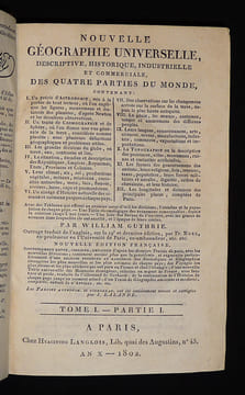 Nouvelle géographie universelle, descriptive, historique, industrielle et commerciale, des quatre parties du monde (6 volumes). Guthrie ...