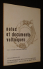Notes et documents voltaïques, n°7(1), octobre-décembre 1973. Collectif