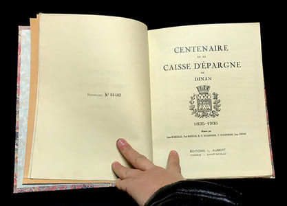 Centenaire de la Caisse d'épargne de Dinan 1835-1935