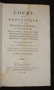 Cours de rhétorique et de belles-lettres (4 volumes)