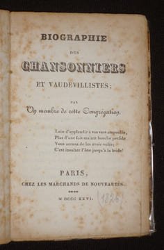 Biographie des chansonniers et vaudevillistes. Anonyme
