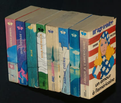 8 volumes de la collection Mlle Age tendre. Fischer Marie-Louise, Decoin Didier, Eschasseriaux Bernard, Brule Claude, Cuvier Gérard, Peyre-Longue ...