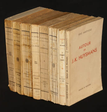 Lot de huit livres de et autour de Huysmans. Huysmans J.-K., Martineau René