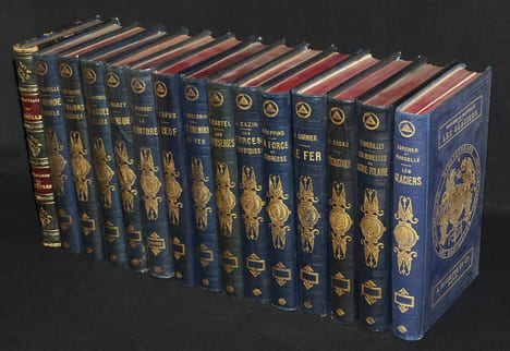 Lot de 15 volumes de la Bibliothèque des Merveilles. Fonvielle Wilfrid de, Lacombe P., Viardot Louis, Radau R., Zurcher , Margollé , Depping ...