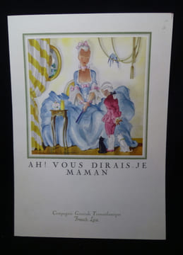 Compagnie Générale Transatlantique French Line. Nos vieilles chansons. Ah! Vous dirais-je maman (partition). Dumont Charles