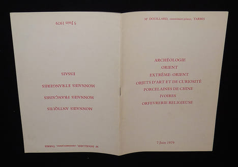 Me Douillard - Ventes du 5 et 7 juin 1979 : Monnaies antiques, françaises, étrangères / Archéologie, Orient, Extrême-Orient, objets d'art et de ...
