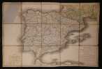 Carte routière des royaumes d'Espagne et de Portugal dressée par Hubert Jaillot (1793). Jaillot Hubert, Longchamps fils P.