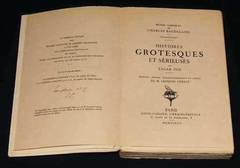 Histoire grotesques et sérieuses par Edgar Poe, notices, notes et éclaircissements et index de M. Jacques Crépet. Baudelaire Charles, Crépet Jacques, ...