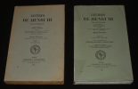 Lettres de Henri III, roi de France, Tomes 1 et 4 (2 volumes). François Michel