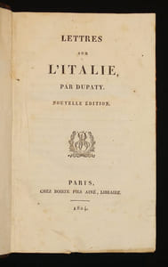 Lettres sur l'Italie