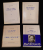 Lot de 4 ouvrages de Jean Rouaud : Pour vos cadeaux - Des hommes illustres - Les Champs d'honneur - Sur la scène comme au ciel (4 volumes). Rouaud ...