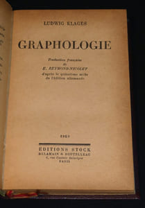 Lot de sept livres sur la graphologie