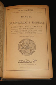Lot de sept livres sur la graphologie