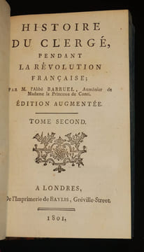 Histoire du clergé pendant la révolution française (deux tomes en un volume relié). Barruel Abbé