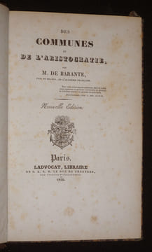 Des communes et de l'aristocratie. Barante M. de